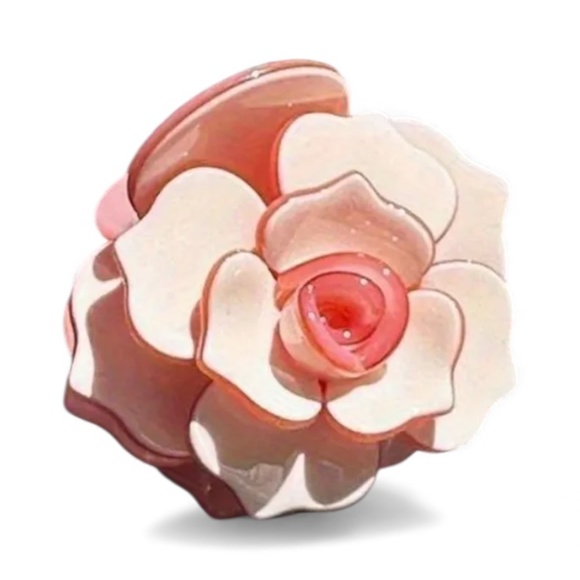 Pink 3D Camellia Floral Hair Claw - Picture 1 of 4